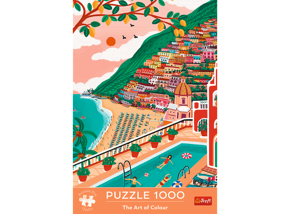 TREFL Puzzle Premium Plus The Art of Colour:  Positano, Itálie 1000 dílků