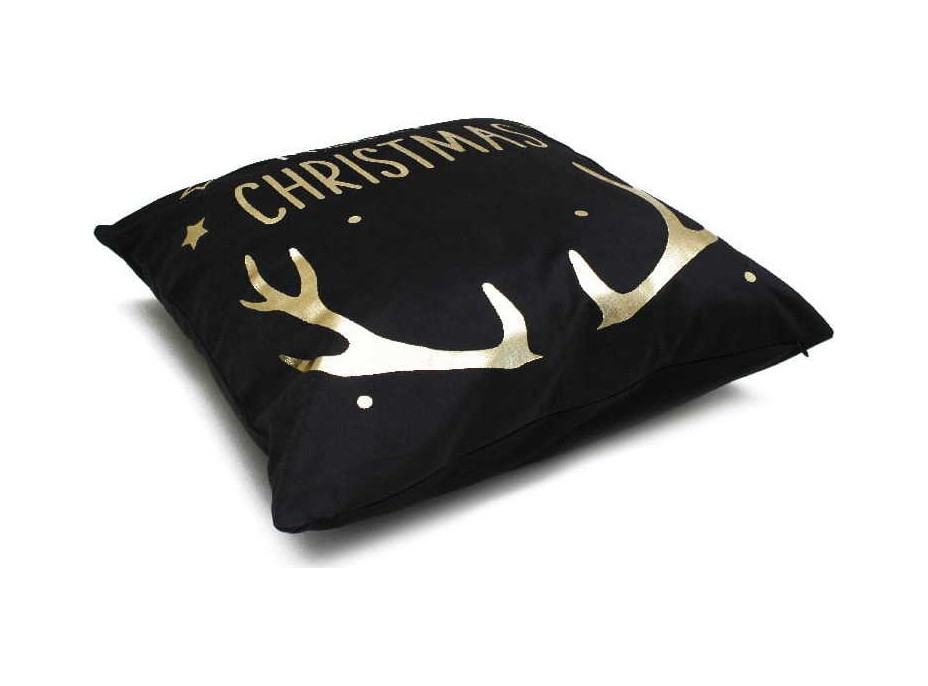 Povlak na polštář GOLD CHRISTMAS DEER 45x45 cm - černý/zlatý