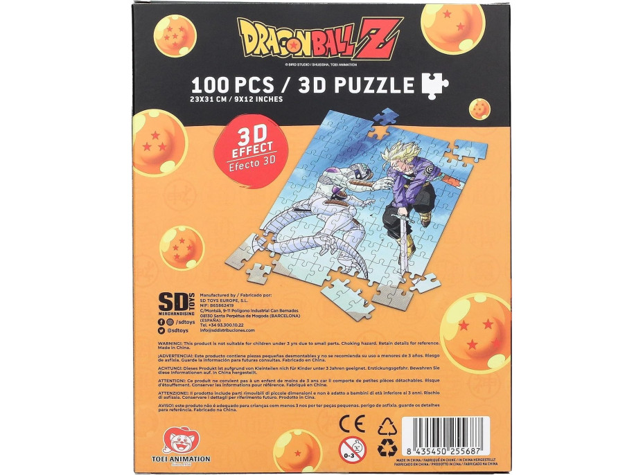 SD TOYS MERCHANDISING Puzzle Dragonball: Trunks vs Frieza 3D efekt 100 dílků