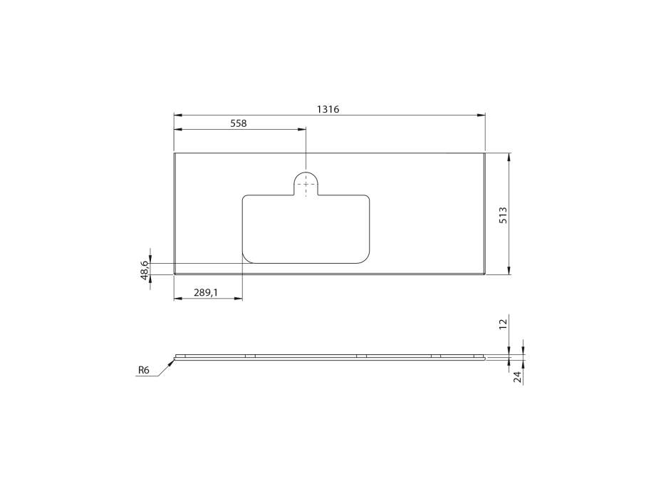 Sapho BRAHEA deska rockstone s otvorem 131, 6x51, 5cm, levá, bílá mat BT132-0101-L