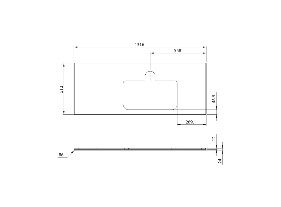 Sapho BRAHEA deska rockstone s otvorem 131, 6x51, 5cm, pravá, bílá mat BT132-0101-R