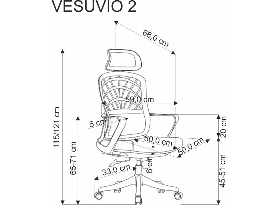 Kancelářská židle VESUVIO 2 - skořicová/bílá