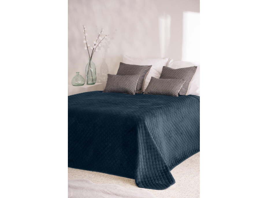 Přehoz na postel BEDDO Velvet 170x210 cm - tmavě modrý