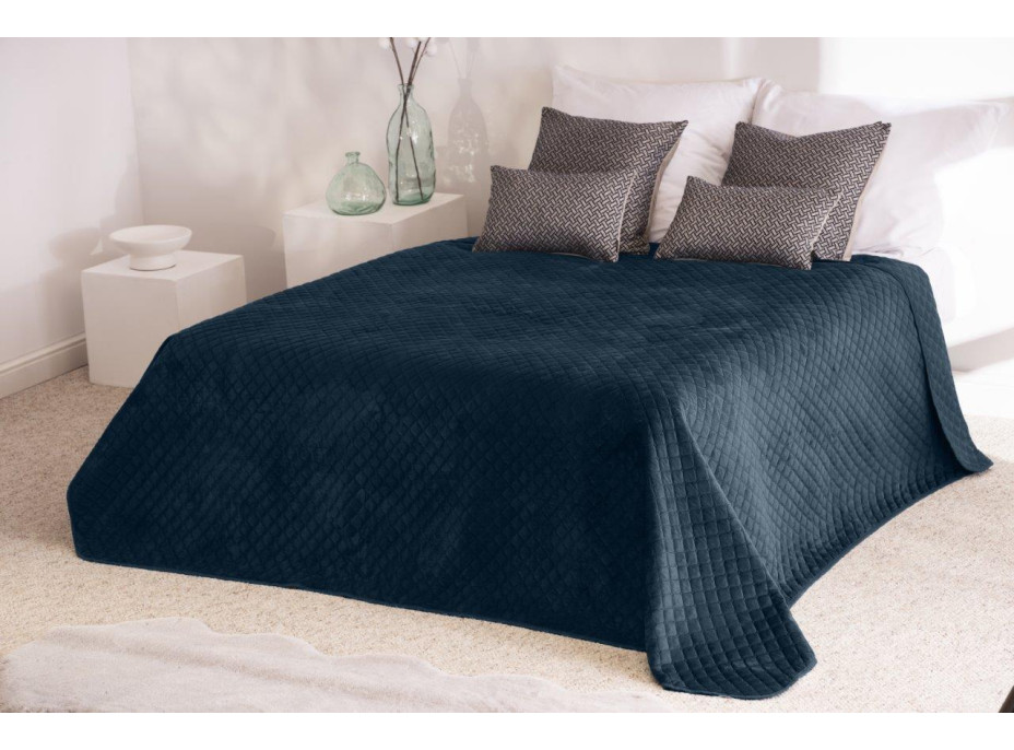 Přehoz na postel BEDDO Velvet 170x210 cm - tmavě modrý