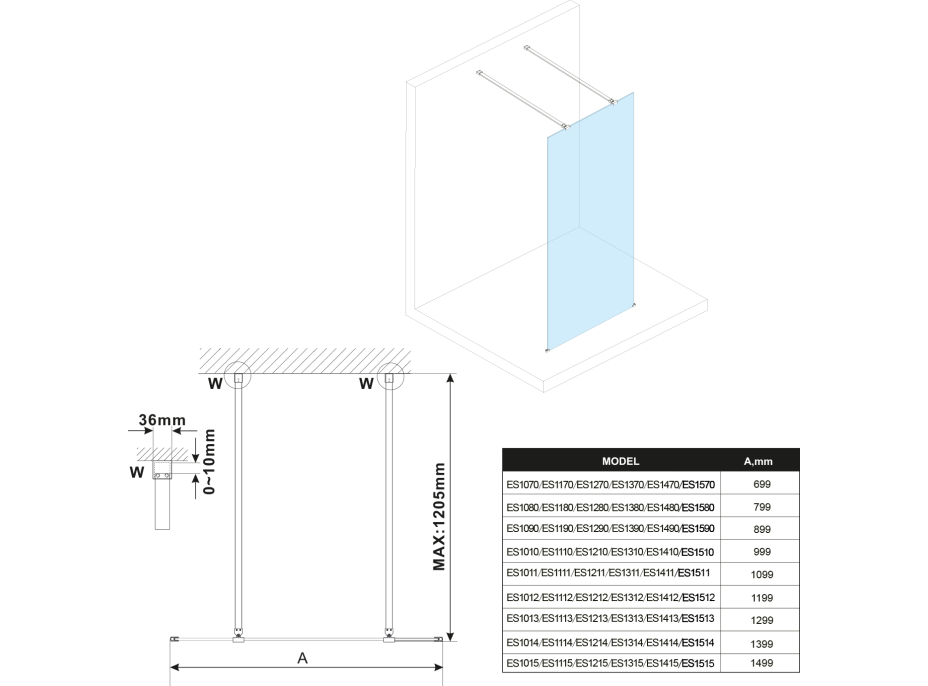 Polysan ESCA kouřové matné sklo 767x2100mm ES1480