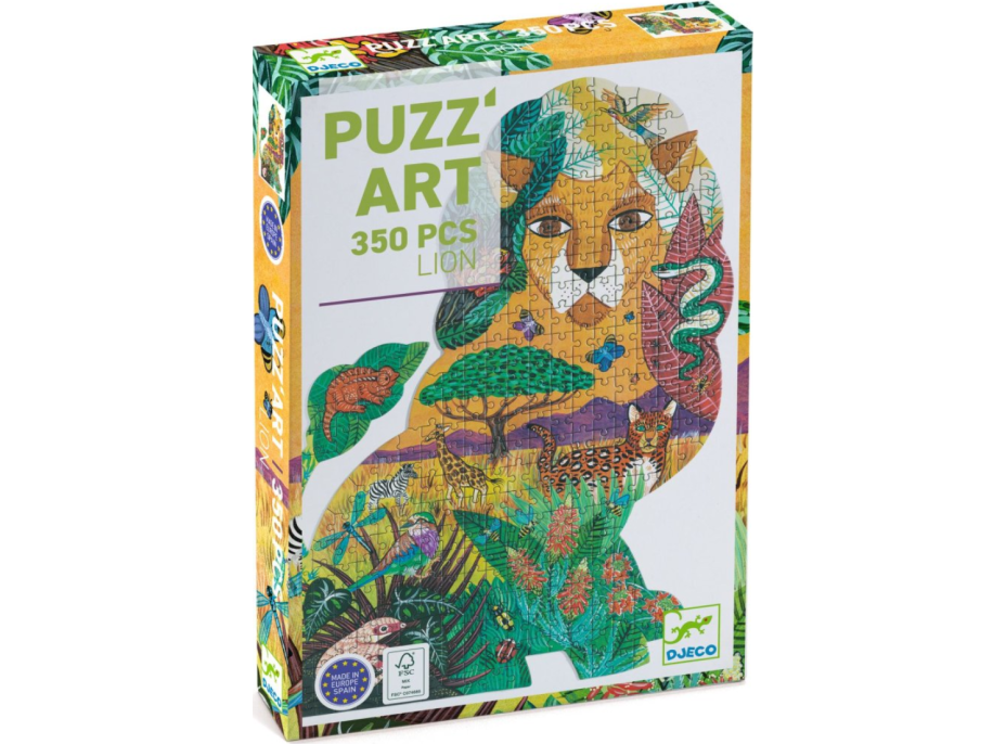 DJECO Obrysové puzzle Lev 350 dílků