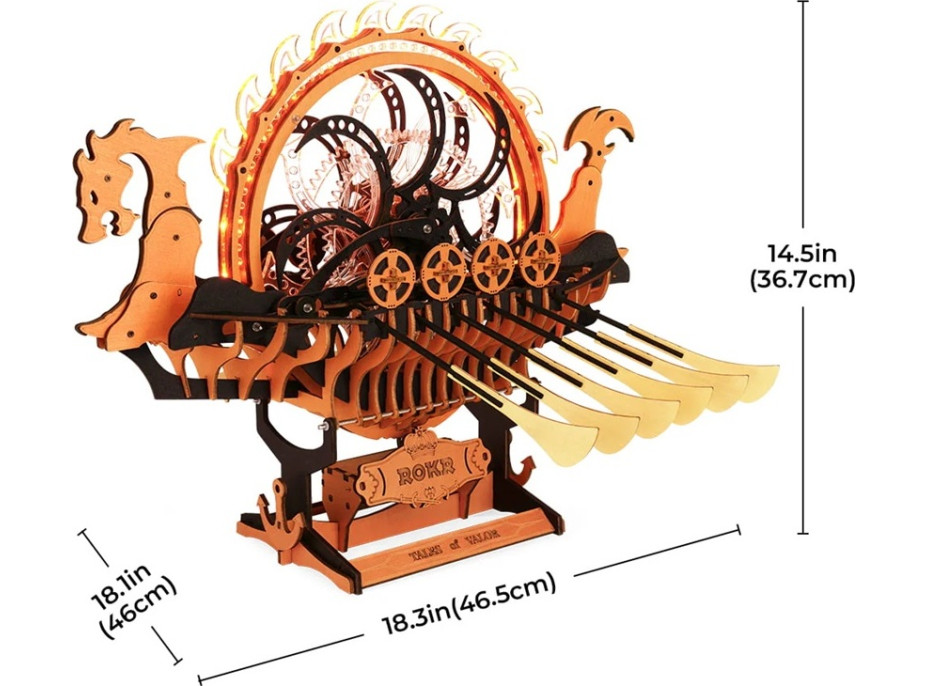 RoboTime 3D dřevěná skládačka Vikinská dračí loď