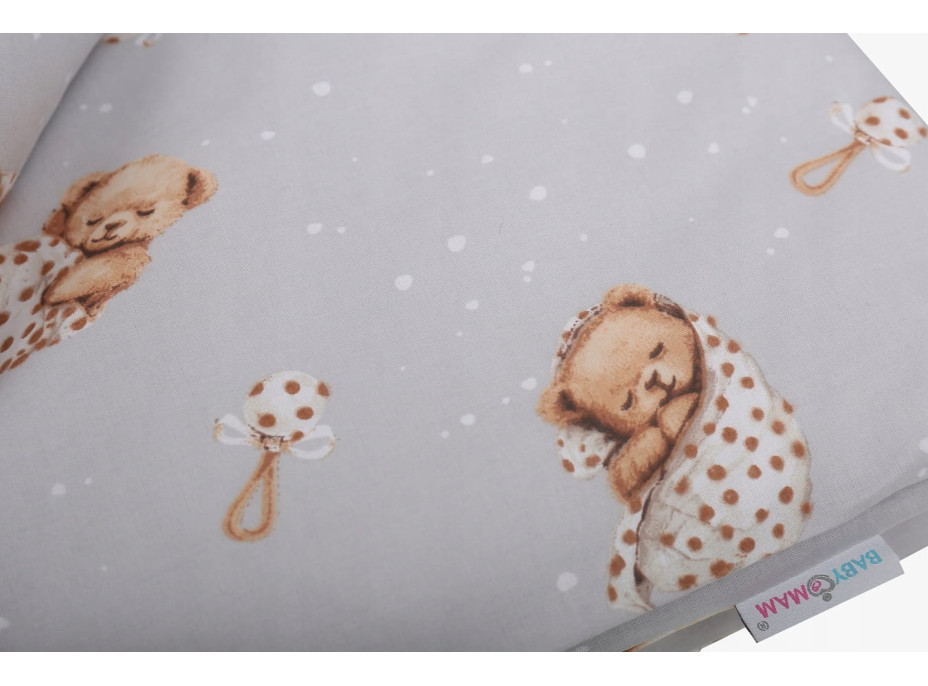 Dětské bavlněné povlečení do postýlky 120x90 cm BABYMAM PREMIUM - Medvídek Teddy