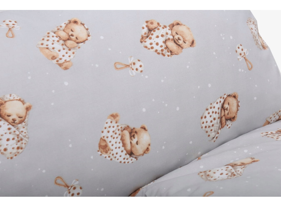 Dětské bavlněné povlečení do postýlky 120x90 cm BABYMAM PREMIUM - Medvídek Teddy