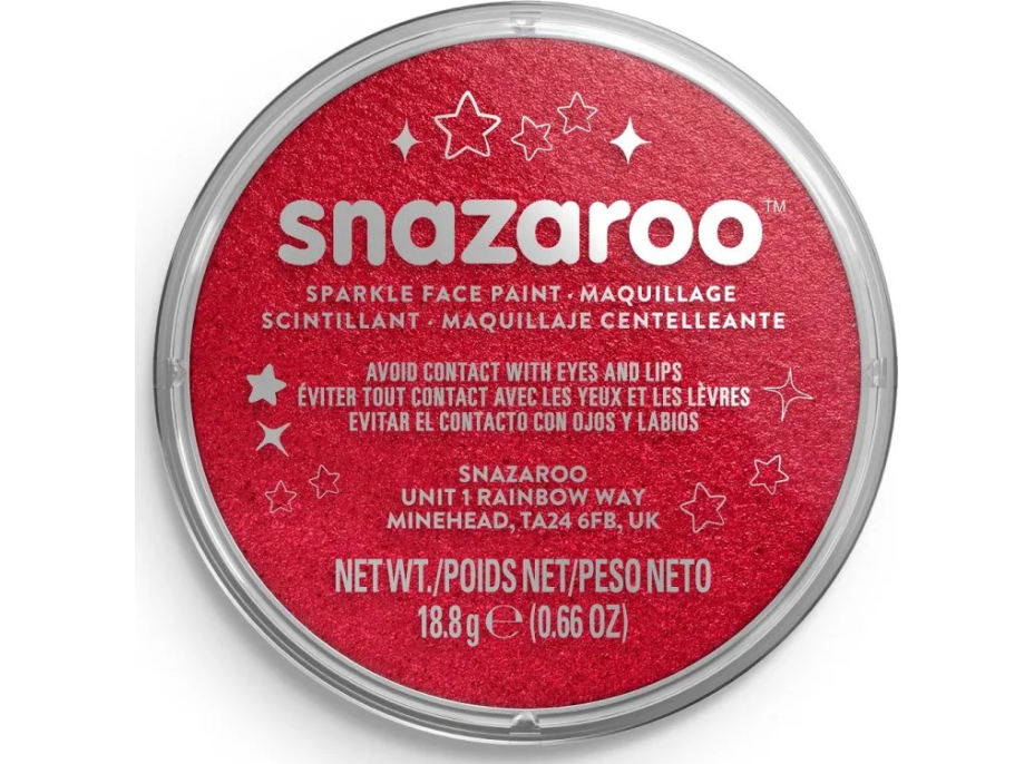 SNAZAROO Barva na obličej Třpytivá Červená (Sparkle Red) 18ml