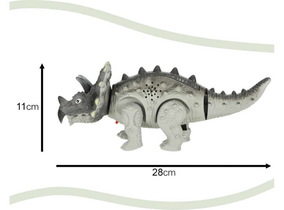 KIK Chodící Dinosaurus Triceratops se světly a zvuky