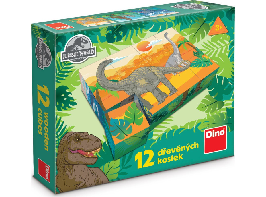 DINO Obrázkové kostky Jurský svět, 12 kostek