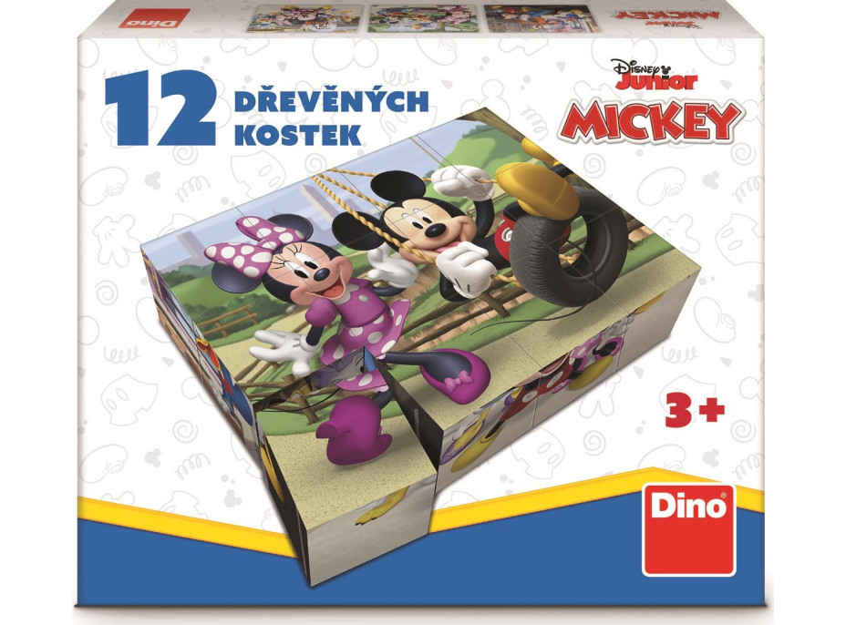 DINO Obrázkové kostky Mickey Mouse, 12 kostek