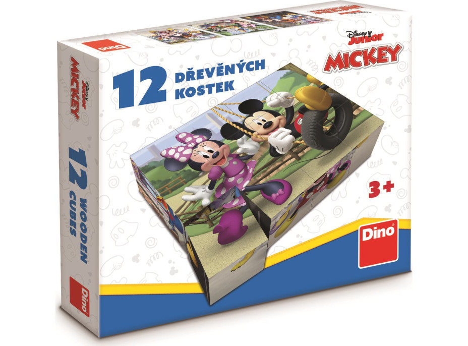 DINO Obrázkové kostky Mickey Mouse, 12 kostek