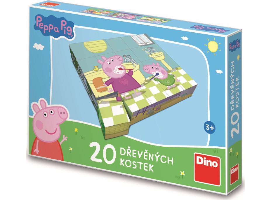 DINO Obrázkové kostky Prasátko Peppa: Veselý den, 20 kostek