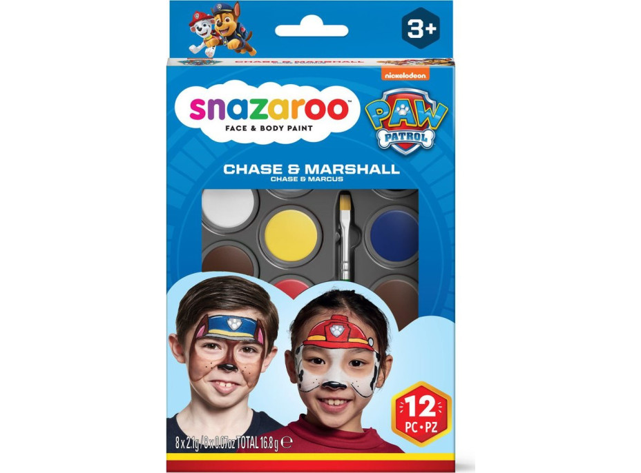 SNAZAROO Sada 8 barev na obličej Tlapková patrola: Chase & Marshall