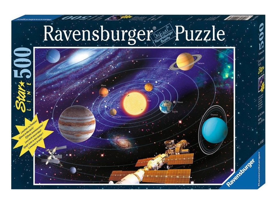 RAVENSBURGER Svítící puzzle Sluneční soustava 500 dílků