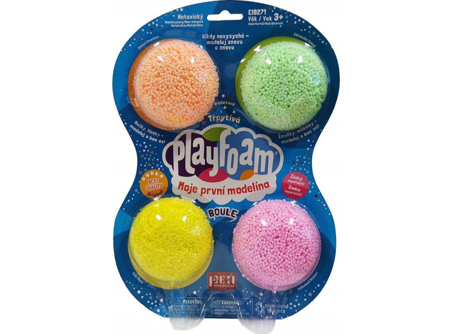 Kuličková modelína PlayFoam: Boule Set - třpytivá (4 barvy)