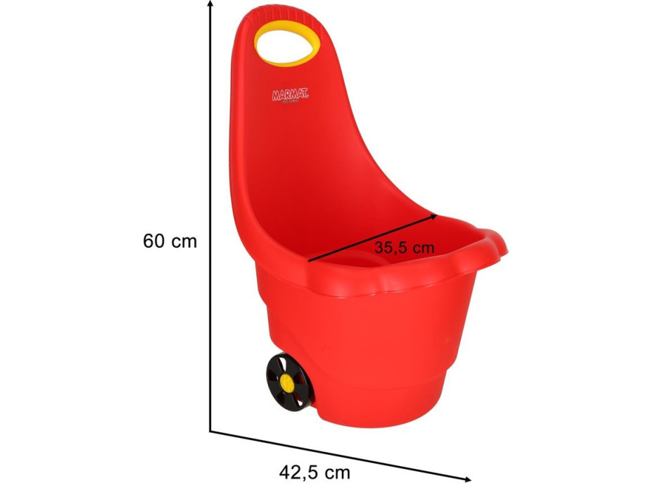 KIK Multifunkční vozík na kolečkách červený
