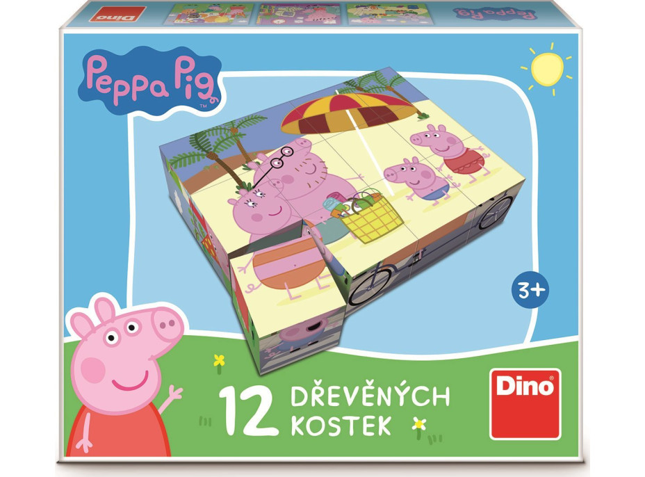 DINO Obrázkové kostky Prasátko Peppa, 12 kostek