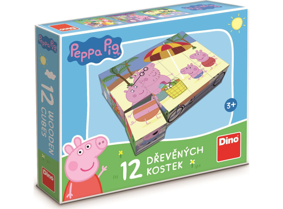 DINO Obrázkové kostky Prasátko Peppa, 12 kostek