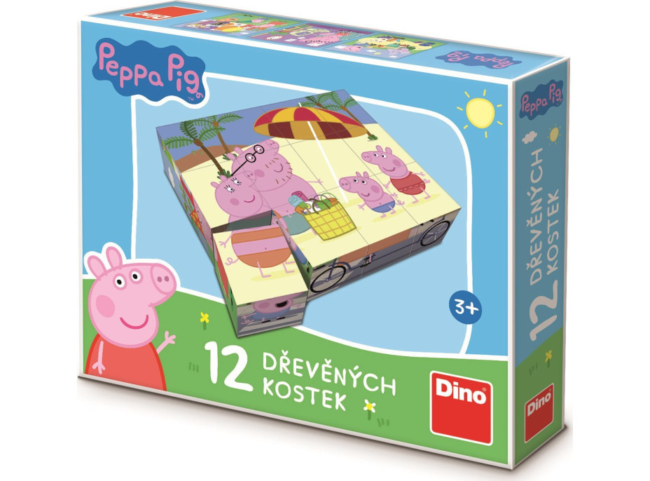 DINO Obrázkové kostky Prasátko Peppa, 12 kostek