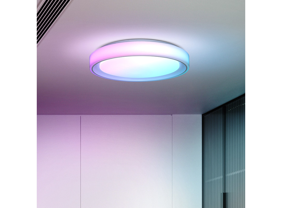 Solight LED osvětlení s dálkovým ovladačem Floco, 30W + 6W RGB, 2100lm, 40cm, změna chromatičnosti, stmívatelné