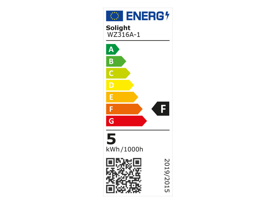 Solight LED žárovka, bodová , 5W, GU10, 3000K, 425lm, bílá