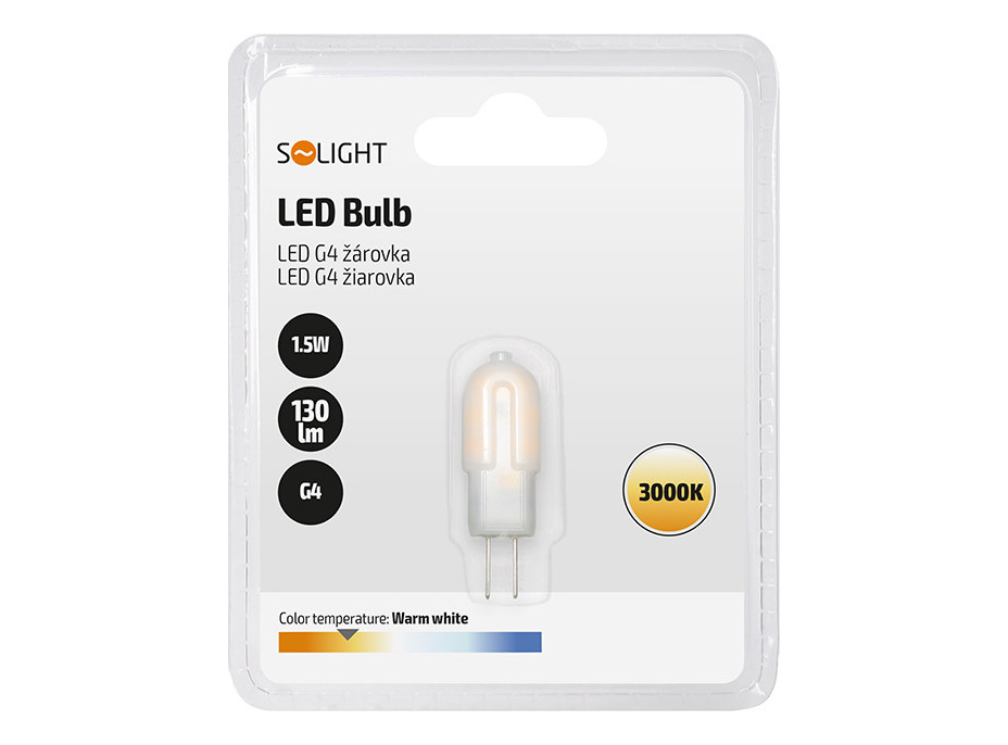 Solight LED žárovka G4, 1,7W, 3000K, 160lm