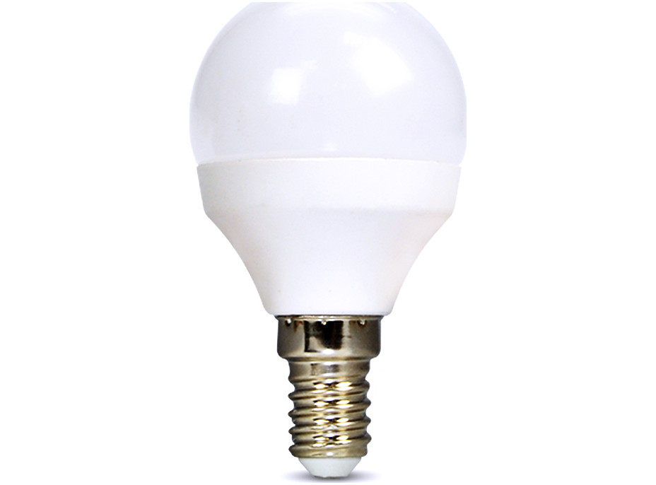 Solight LED žárovka, miniglobe, 6W, E14, 3000K, 510lm, bílé provedení