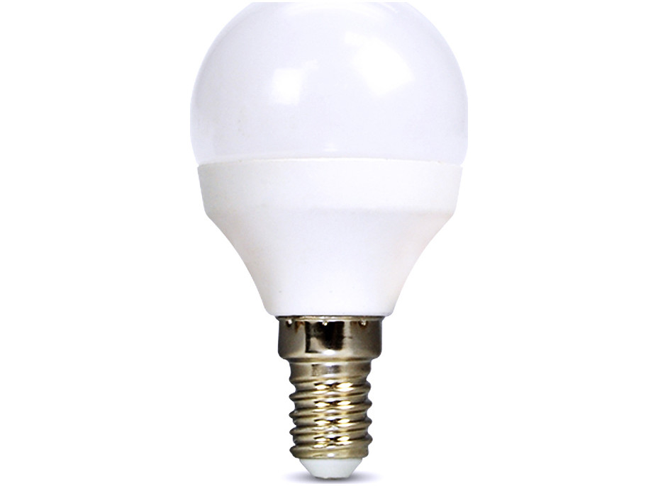 Solight LED žárovka, miniglobe, 6W, E14, 6000K, 510lm