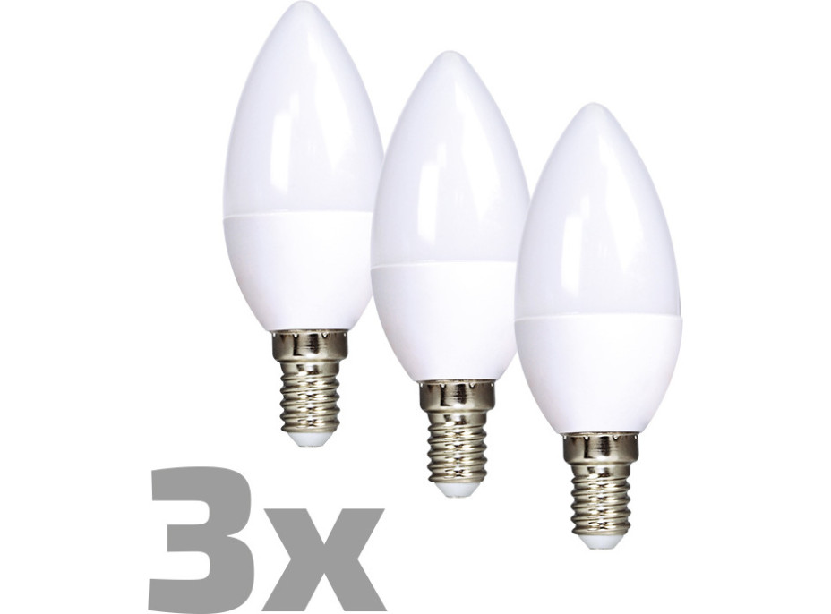 ECOLUX LED žárovka Ecolux 3-pack, svíčka, 6W, E14, 3000K, 450lm, 3ks