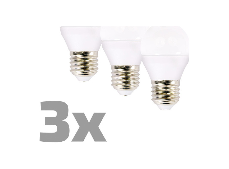 ECOLUX LED žárovka Ecolux 3-pack , miniglobe, 6W, E27, 3000K, 450lm, 3ks