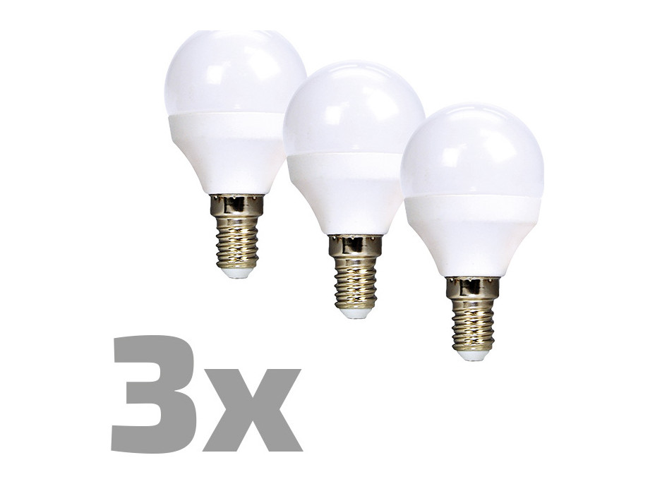 ECOLUX LED žárovka Ecolux 3-pack , miniglobe, 6W, E14, 3000K, 450lm, 3ks