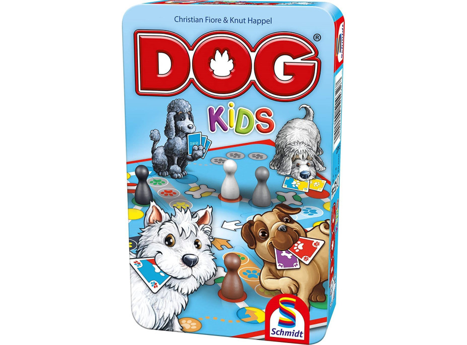 SCHMIDT Dětská hra Dog Kids v plechové krabičce