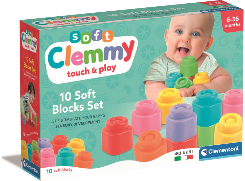 CLEMENTONI Soft Clemmy Sada 10 měkkých kostek