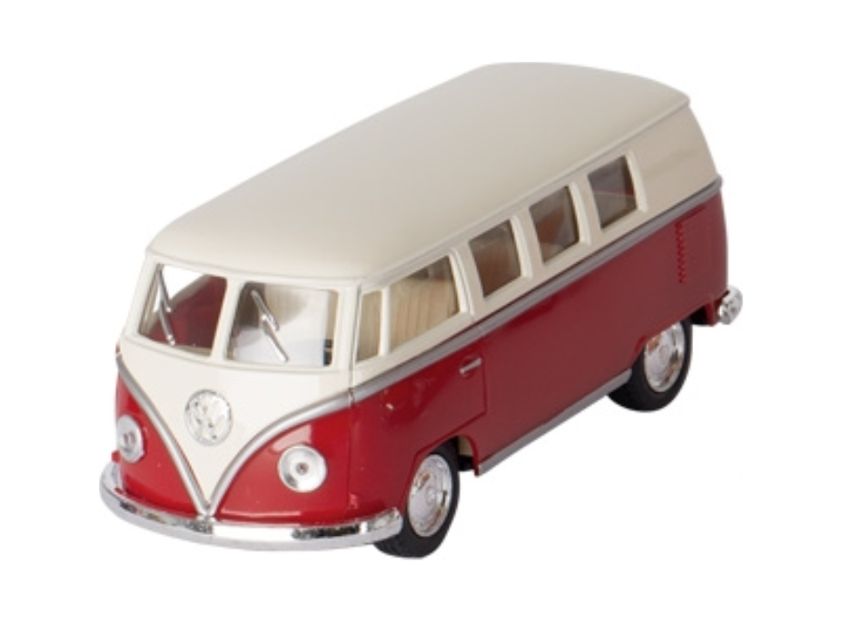 KINSMART Volkswagen Bus klasik KT5060 (1962) na zpětné natažení - červený