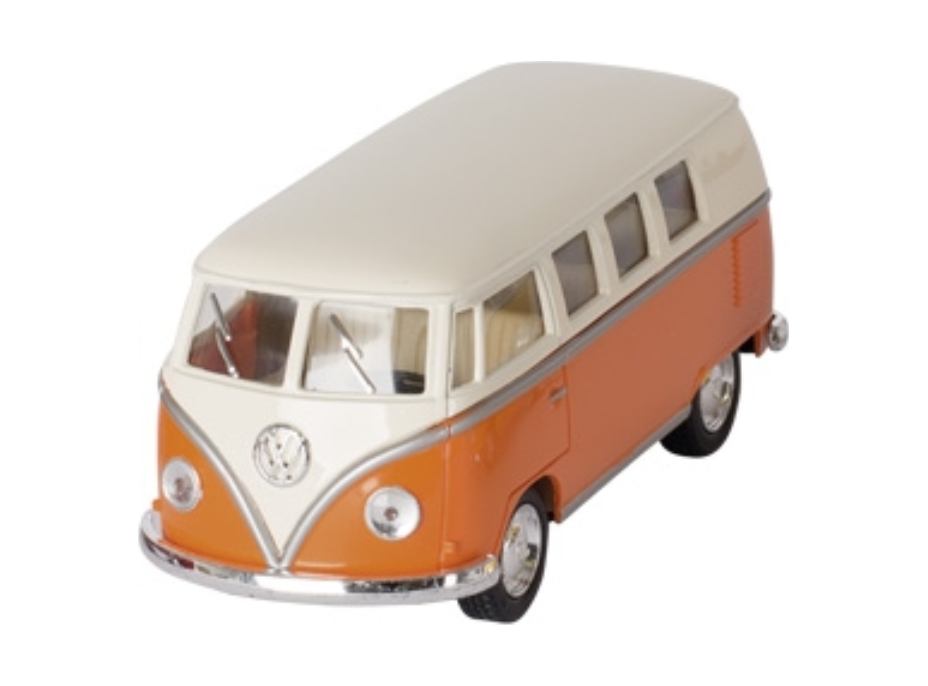 KINSMART Volkswagen Bus klasik KT5060 (1962) na zpětné natažení - oranžový