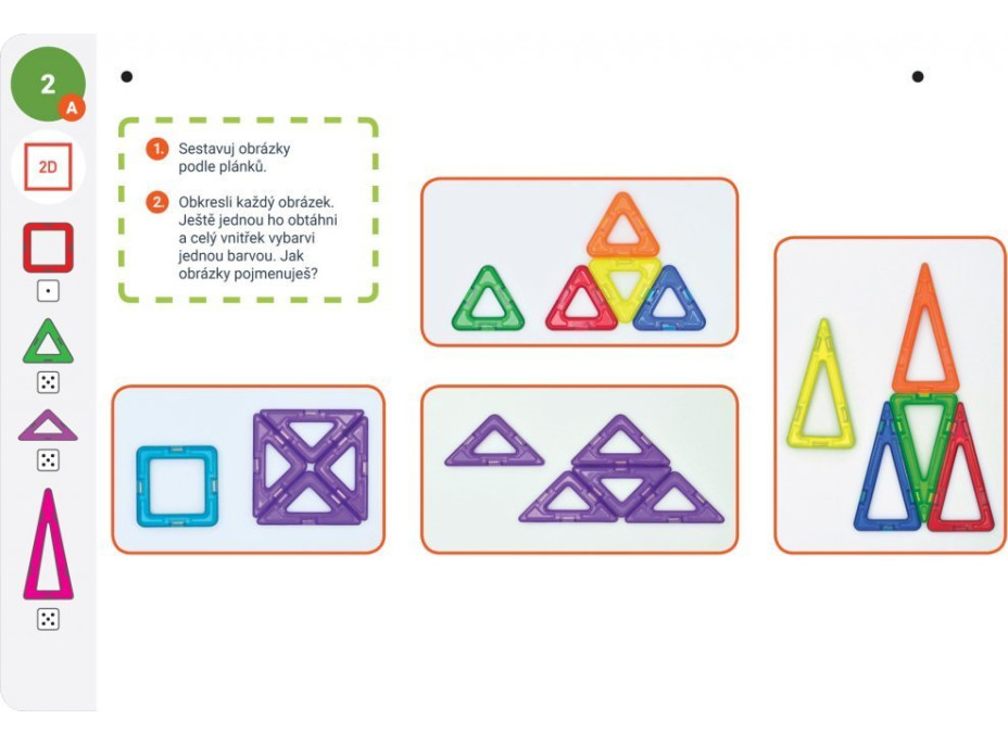 MAGFORMERS Výukové karty Geometrie 1: Obrázky a stavby