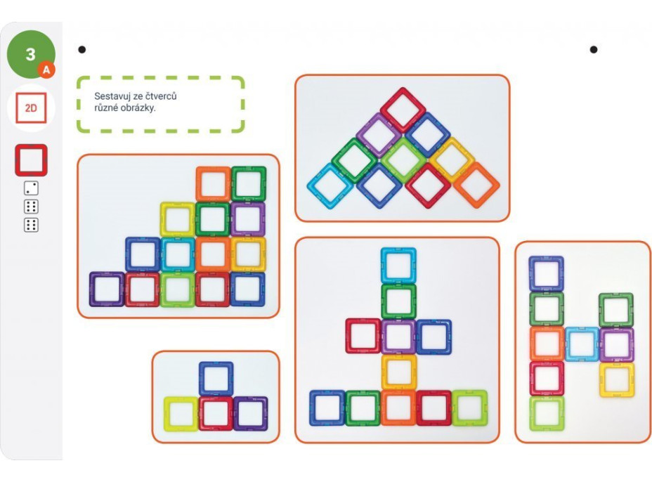 MAGFORMERS Výukové karty Geometrie 1: Obrázky a stavby