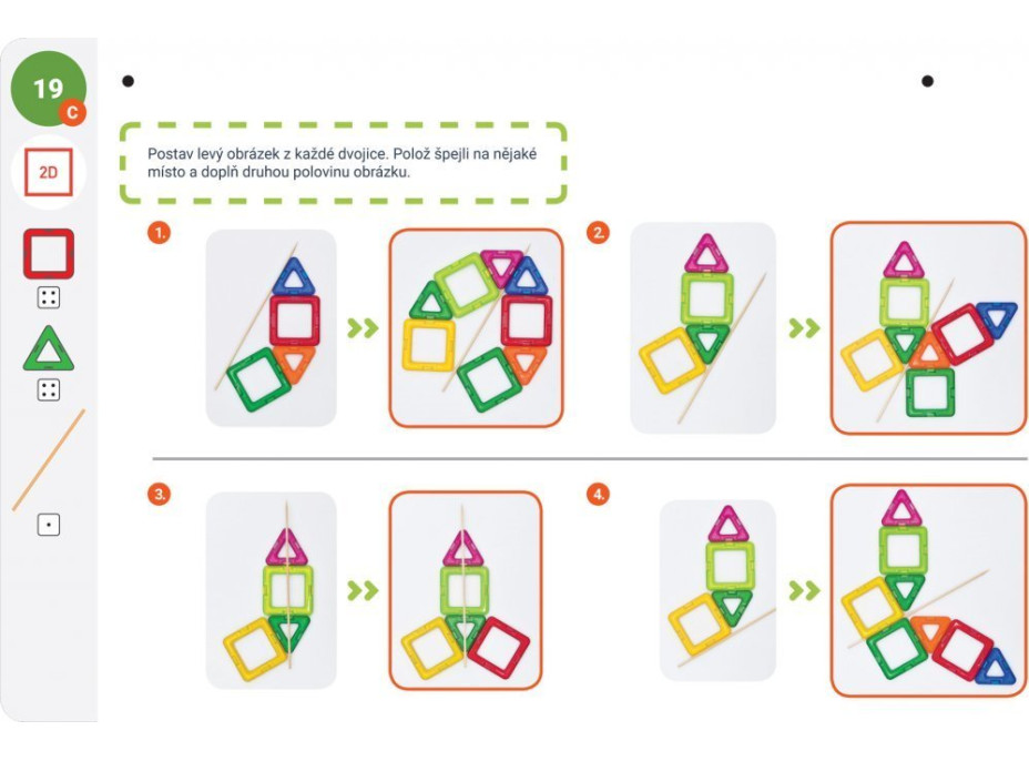 MAGFORMERS Výukové karty Geometrie 1: Obrázky a stavby