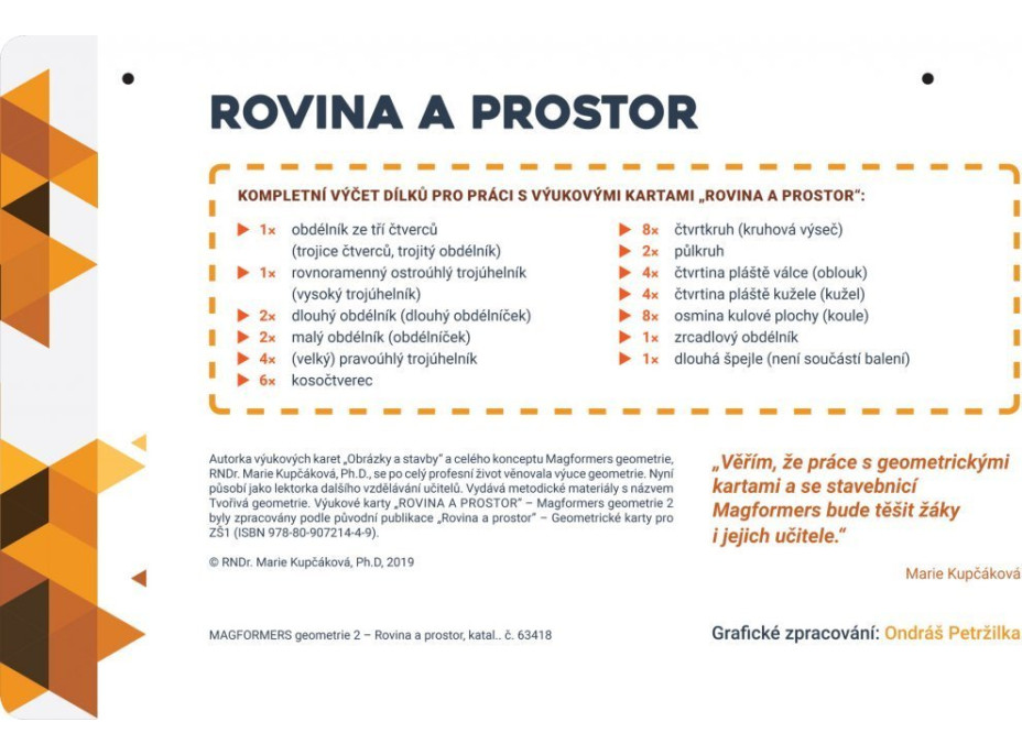 MAGFORMERS Výukové karty Geometrie 2: Rovina a prostor