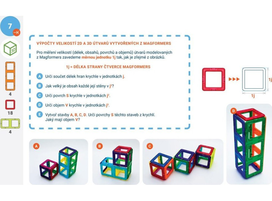 MAGFORMERS Výukové karty Geometrie 3: 2D a 3D geometrie