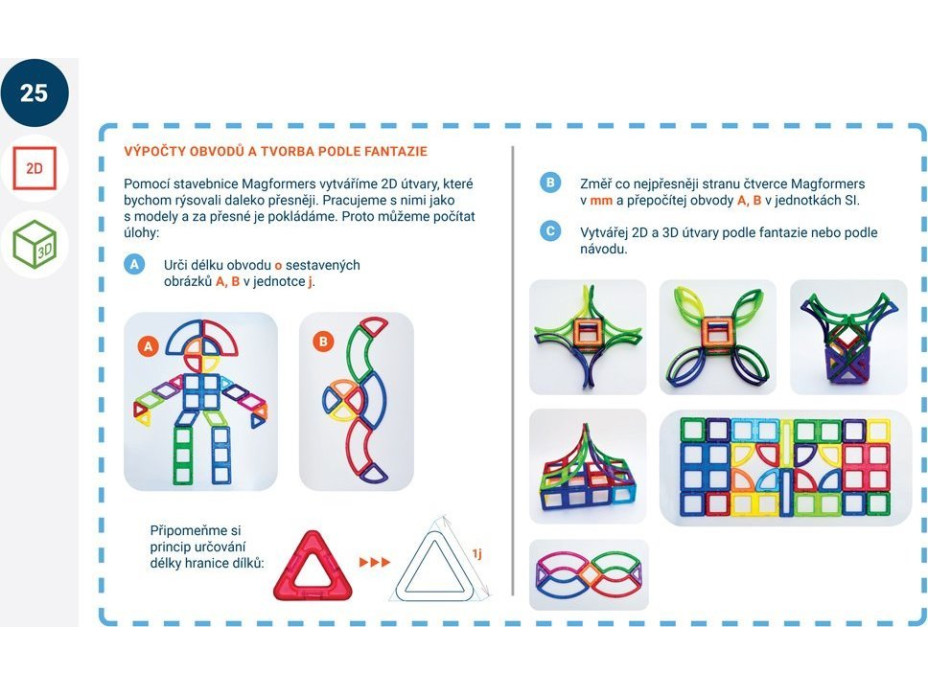 MAGFORMERS Výukové karty Geometrie 3: 2D a 3D geometrie