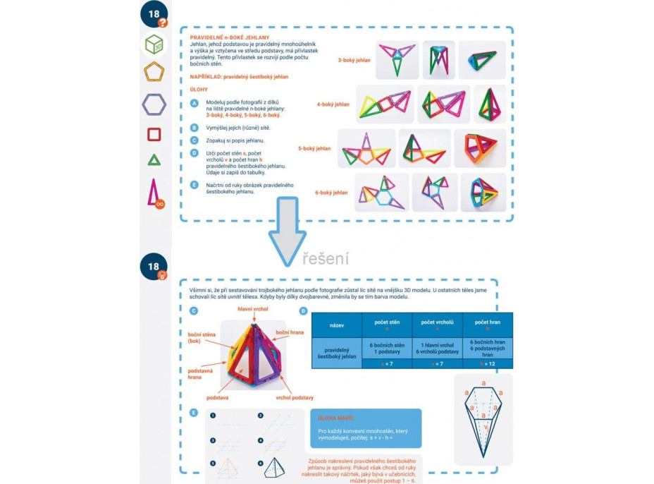 MAGFORMERS Výukové karty Geometrie 3: 2D a 3D geometrie