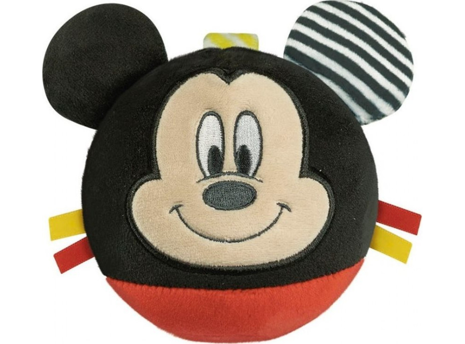 CLEMENTONI BABY Plyšový míček Mickey Mouse s chrastítkem