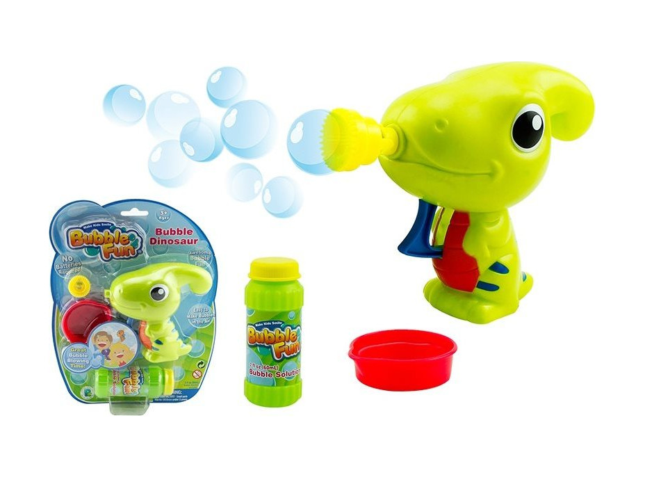 SPARKYS Bublifuková pistole Bubble Fun Dinosaurus s náplní zelená