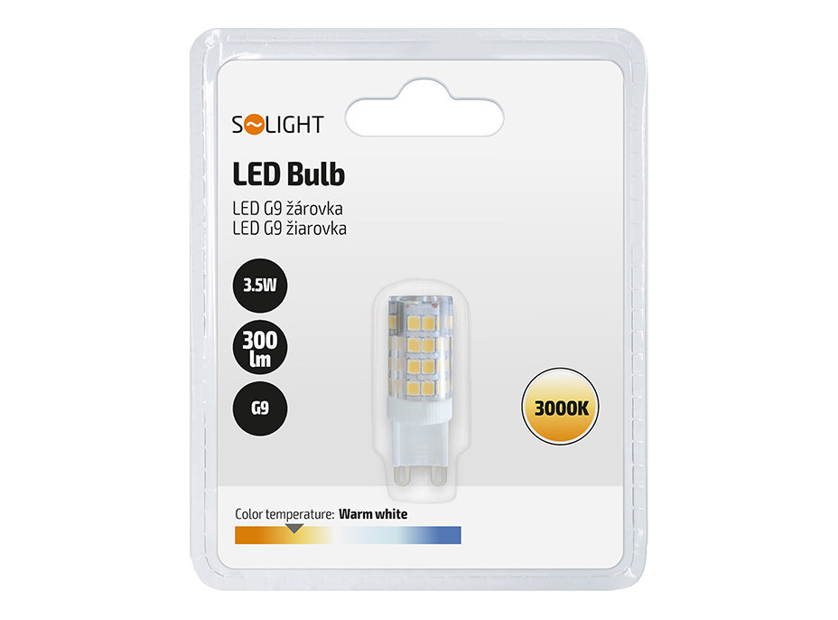 Solight LED žárovka G9, 3,5W, 3000K, 300lm