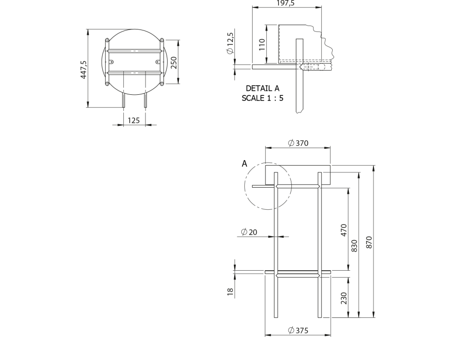 Sapho PUNO podstavec s umyvadlem 375x870x448xmm, zlato mat SKA380-5-01