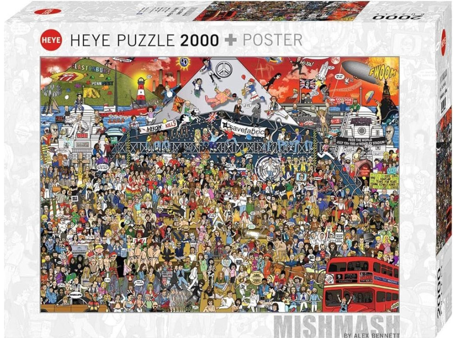 HEYE Puzzle Historie britské hudby 2000 dílků